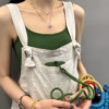 背帶短褲夏季時尚薄款休閒直筒寬鬆闊腿褲