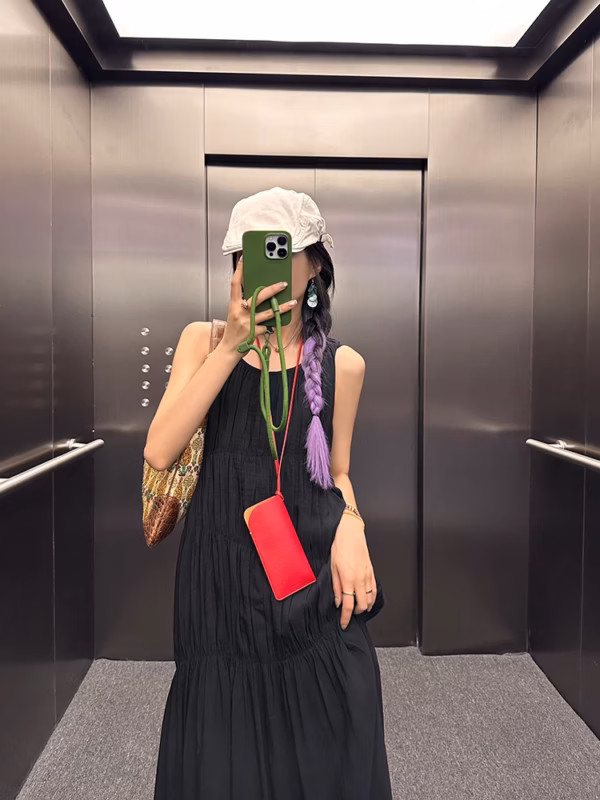 無袖連衣裙女夏季新款高級感寬鬆背心裙長裙