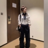 100%純亞麻慵懶寬鬆襯衫