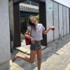 西裝布料低腰顯包臀裙褲A字短裙