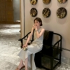 亞麻A字洋裝無袖長裙