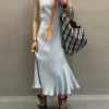 高級感裙收腰包臀魚尾背心裙無袖長裙