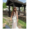 甜美清新軟妹鏤空鉤花無袖蕾絲衫