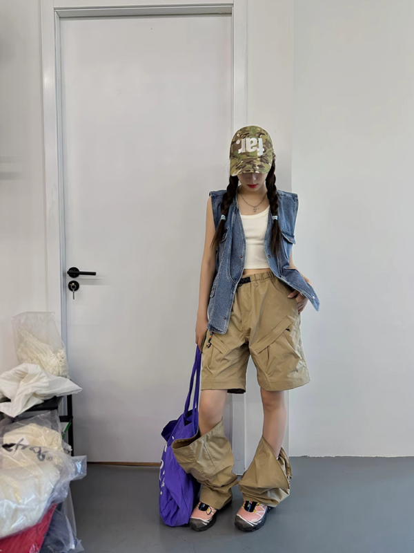 寬鬆古著牛仔馬甲