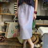 天絲朦朧感蕾絲拼接氣質顯瘦直筒裙