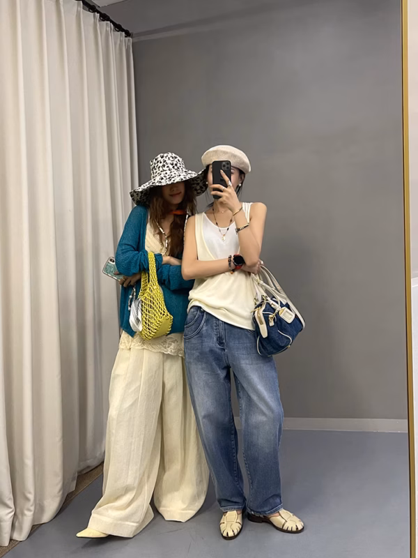 假兩件吊帶背心女夏季新款外穿撞色寬鬆無袖上衣