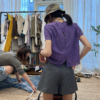 條紋西裝短褲女夏季新款氣質低腰寬鬆闊腿休閒褲