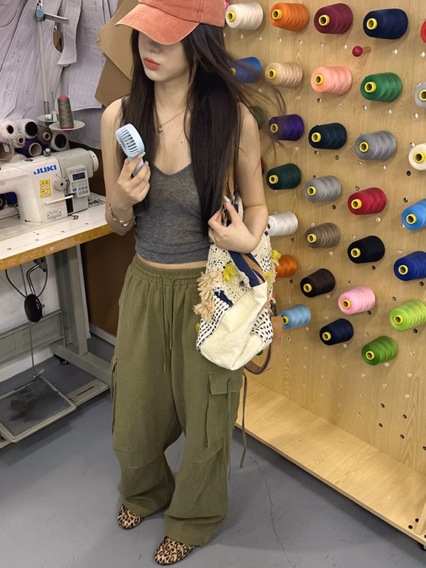 多袋寬鬆工裝褲