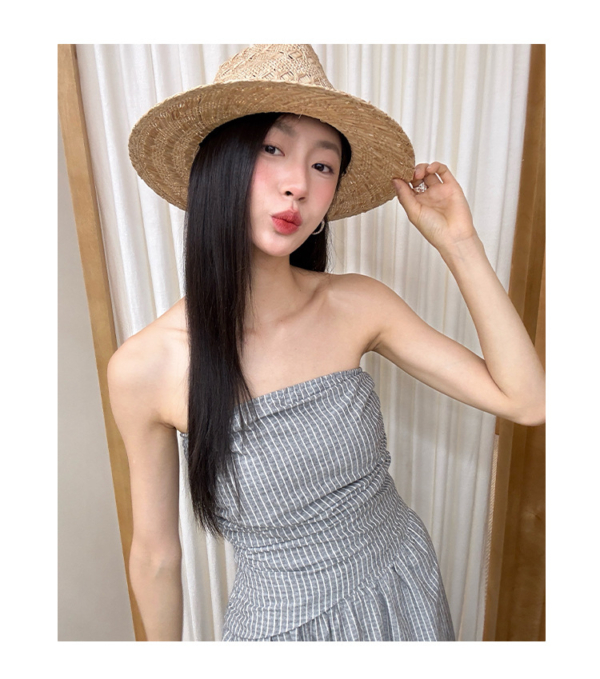 時尚套裝女無袖抹胸背心裙子兩 件套