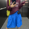 休閒工裝薄款寬鬆闊腿五分褲