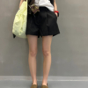 條紋西裝短褲女夏季新款氣質低腰寬鬆闊腿休閒褲
