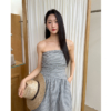 時尚套裝女無袖抹胸背心裙子兩 件套