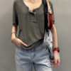 顯瘦寬鬆正肩上衣體卹