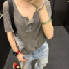 顯瘦寬鬆正肩上衣體卹