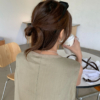 亞麻蕾絲設計感V領馬甲背心弛感