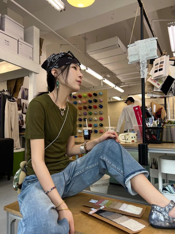 薄款微透正肩上衣體卹