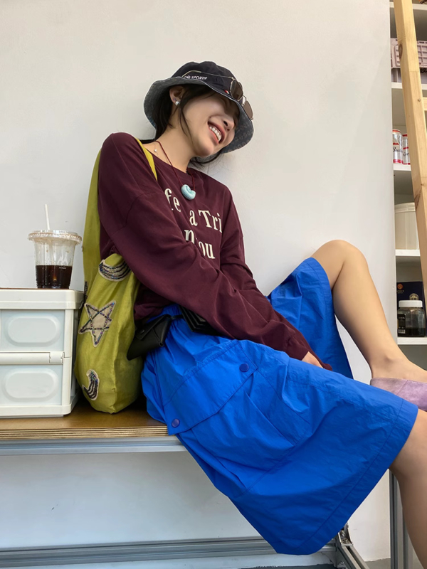 休閒工裝薄款寬鬆闊腿五分褲