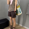 假兩件吊帶背心女夏季新款外穿撞色寬鬆無袖上衣