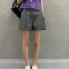 條紋西裝短褲女夏季新款氣質低腰寬鬆闊腿休閒褲