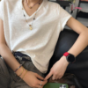 氣質寬鬆顯瘦短款v領正肩上衣灰色體卹