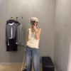 假兩件吊帶背心女夏季新款外穿撞色寬鬆無袖上衣