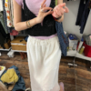 天絲朦朧感蕾絲拼接氣質顯瘦直筒裙