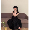 法式蛋糕裙女氣質無袖v領