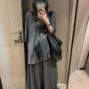 亞麻棉T半身裙套裝