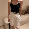 100%亞麻熱賣亞麻中長短褲顯瘦