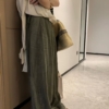 飄帶闊腿棉麻長褲