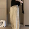 飄帶闊腿棉麻長褲