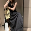 鬆緊腰繡花勾花長裙