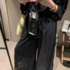 亞麻蕾絲八分褲套裝