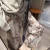 鬆緊腰落葉印花長褲