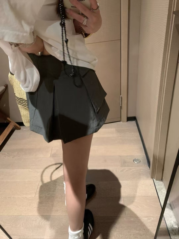 中高腰拉鍊工裝短裙