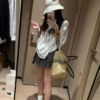 中高腰拉鍊工裝短裙