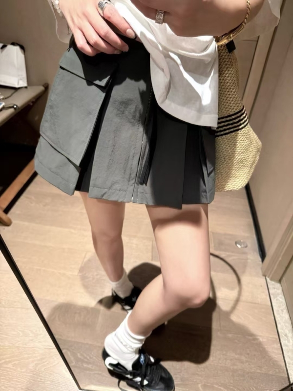 中高腰拉鍊工裝短裙