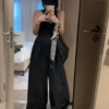 亞麻棉抹胸連身褲