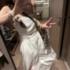亞麻棉抹胸連身褲