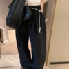 蕾絲假兩件式棉工裝褲