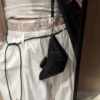 蕾絲假兩件式棉工裝褲