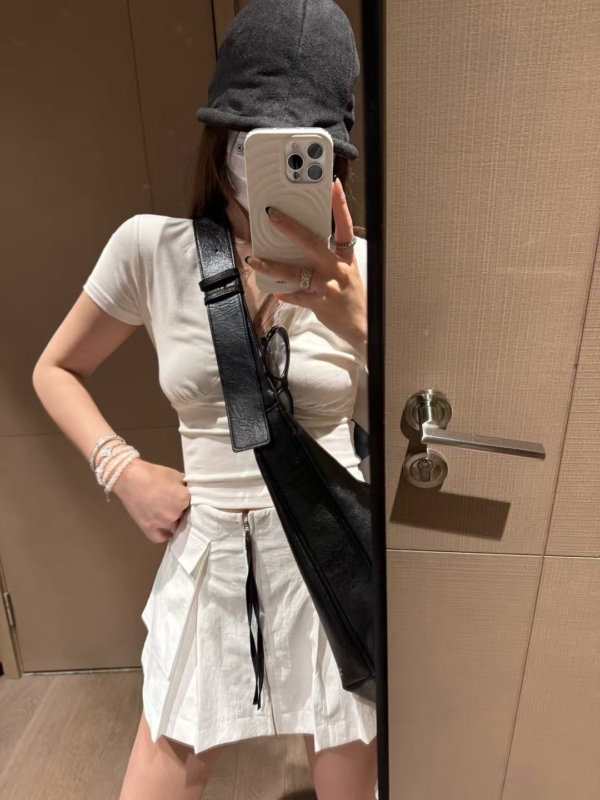 中高腰拉鍊工裝短裙