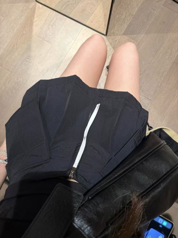 中高腰拉鍊工裝短裙