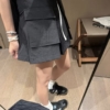 中高腰拉鍊工裝短裙