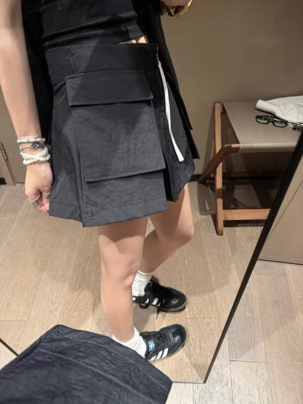 中高腰拉鍊工裝短裙