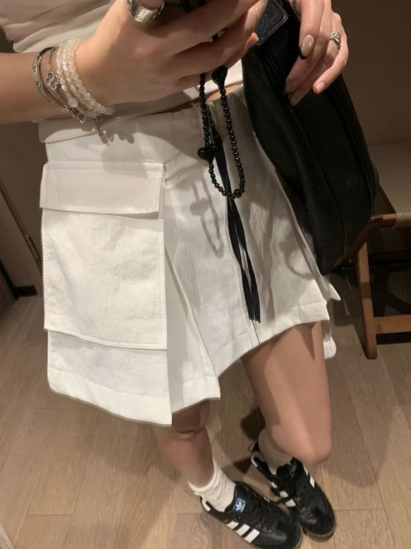中高腰拉鍊工裝短裙
