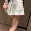 中高腰拉鍊工裝短裙