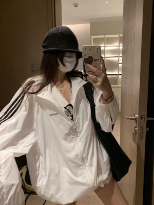 三槓衝鋒衣防曬雙拉鏈冰感薄外套