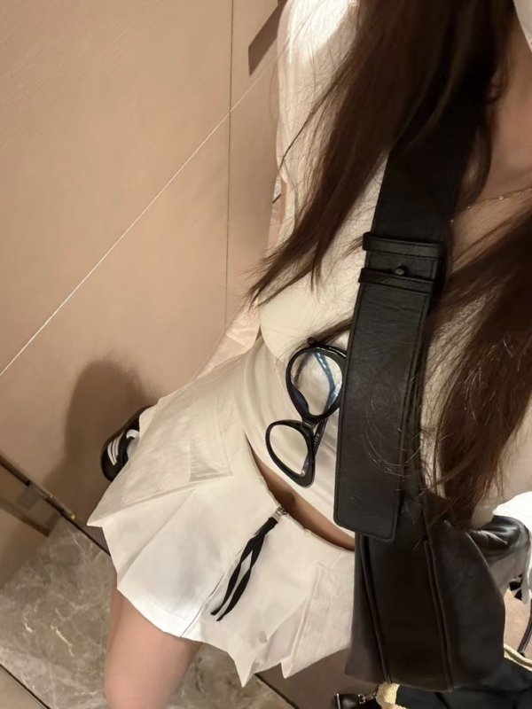 中高腰拉鍊工裝短裙