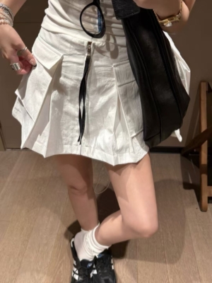 中高腰拉鍊工裝短裙